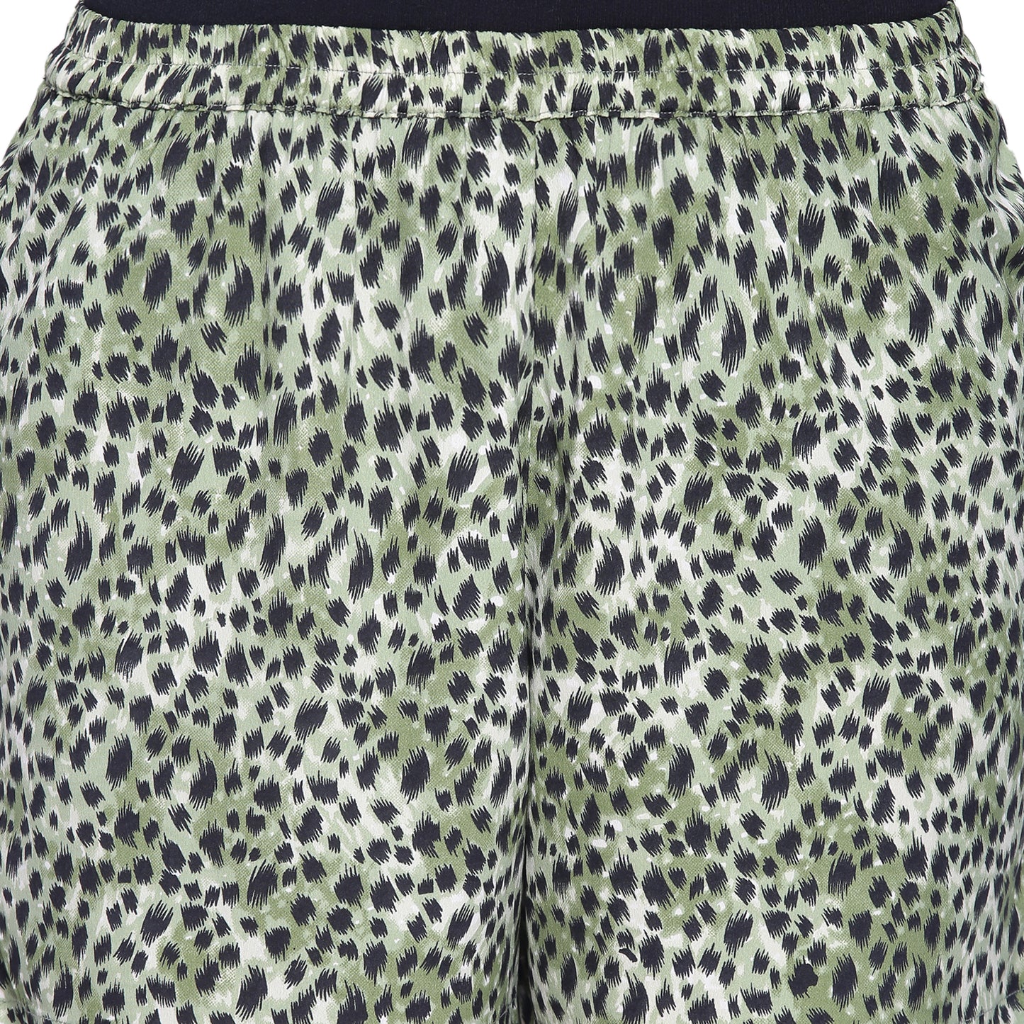 Women's Black & Green Printed Polyester Shorts & Shirt Nightsuit Set