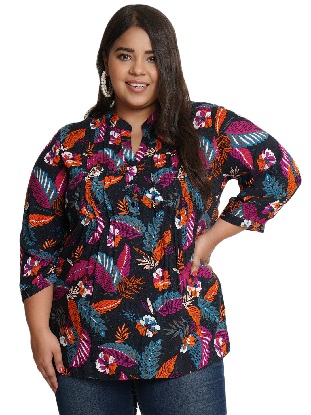 9 Impression Womens Multi Color Top