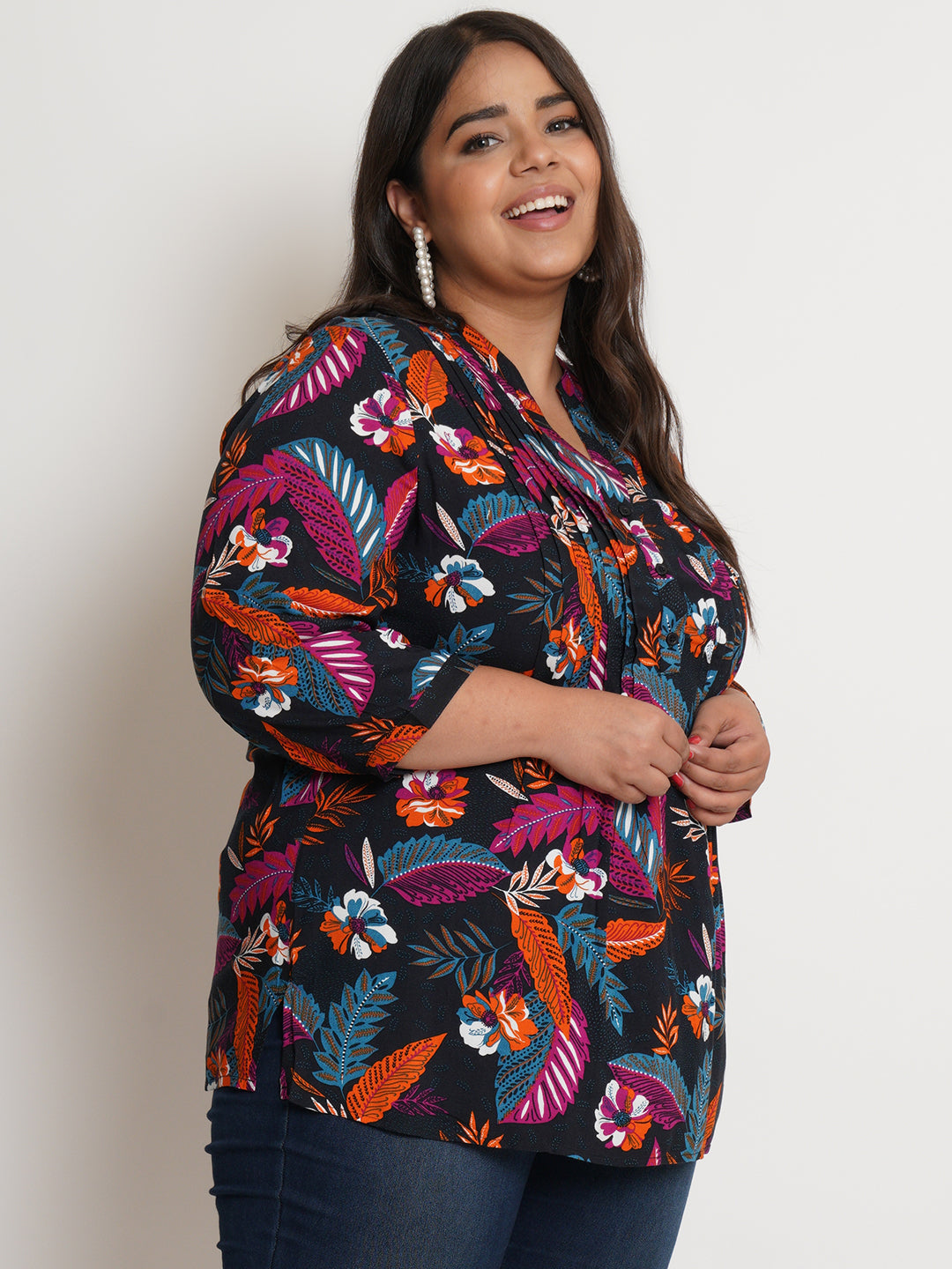 9 Impression Womens Multi Color Top