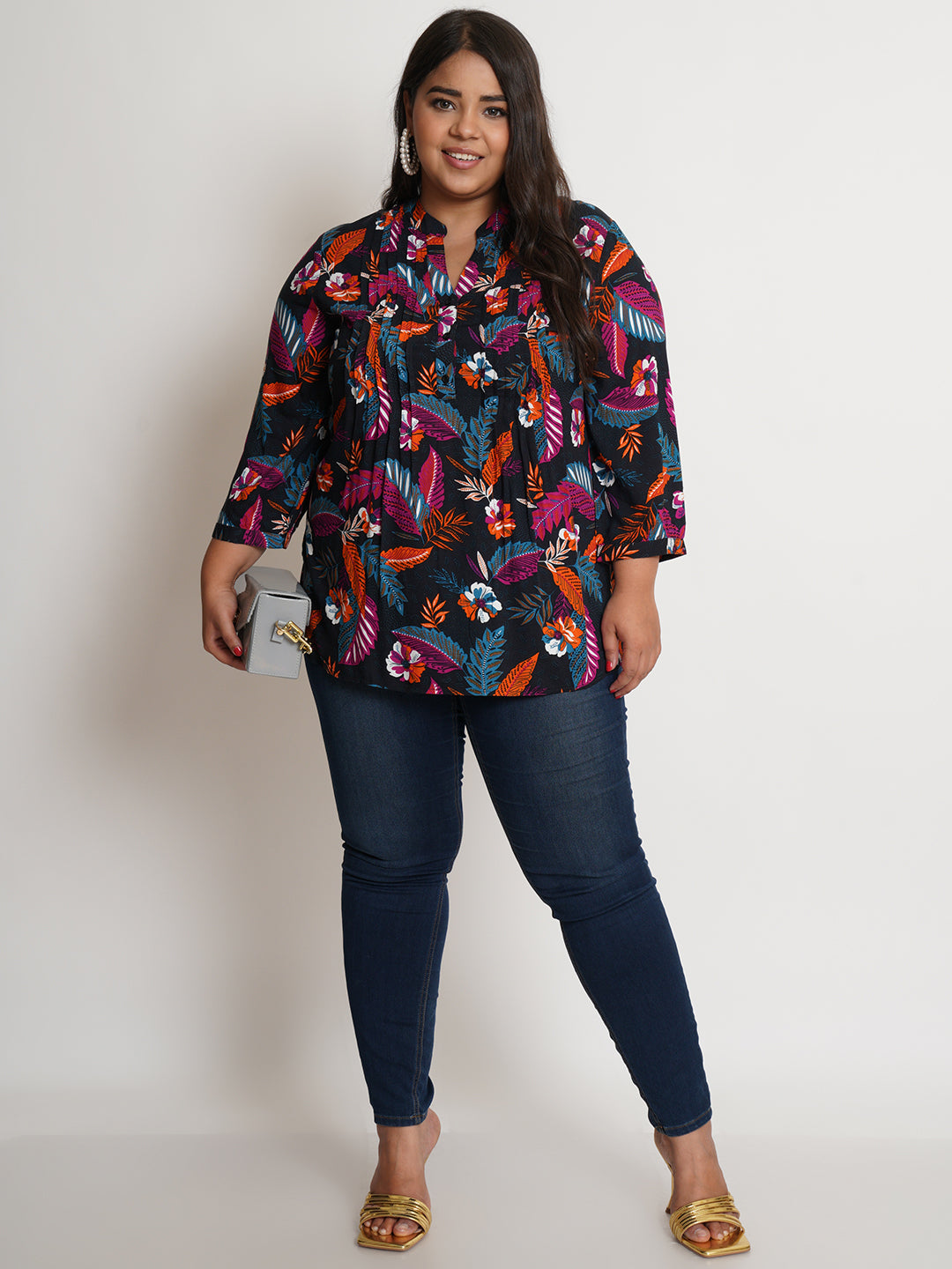 9 Impression Womens Multi Color Top