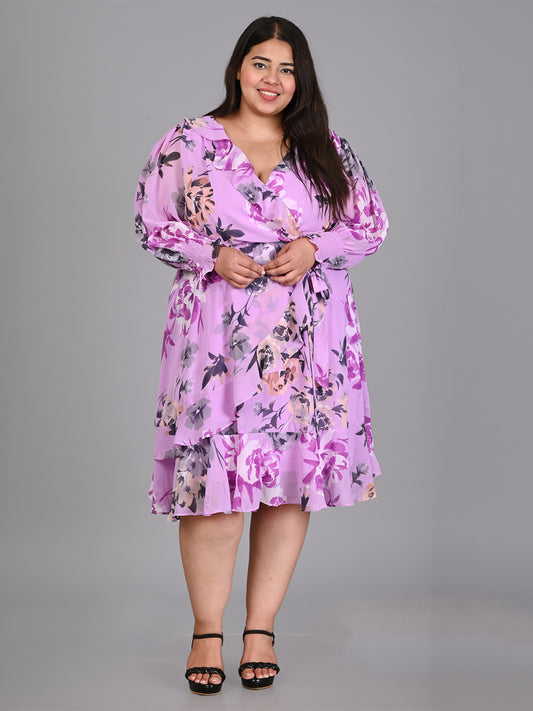 Women Purple Floral Maxi Dress