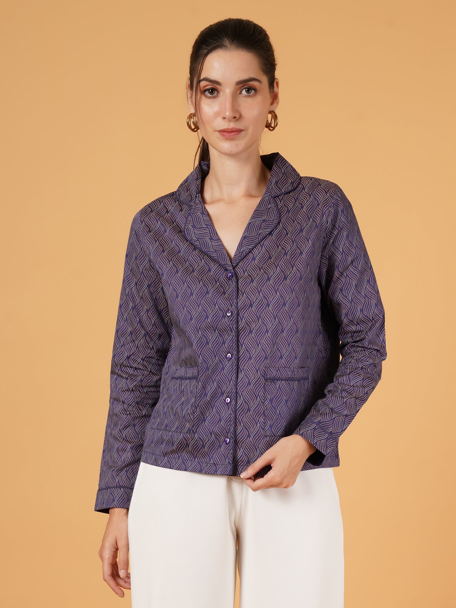 Elegant Navy & Gold Blazer by 9 Impression