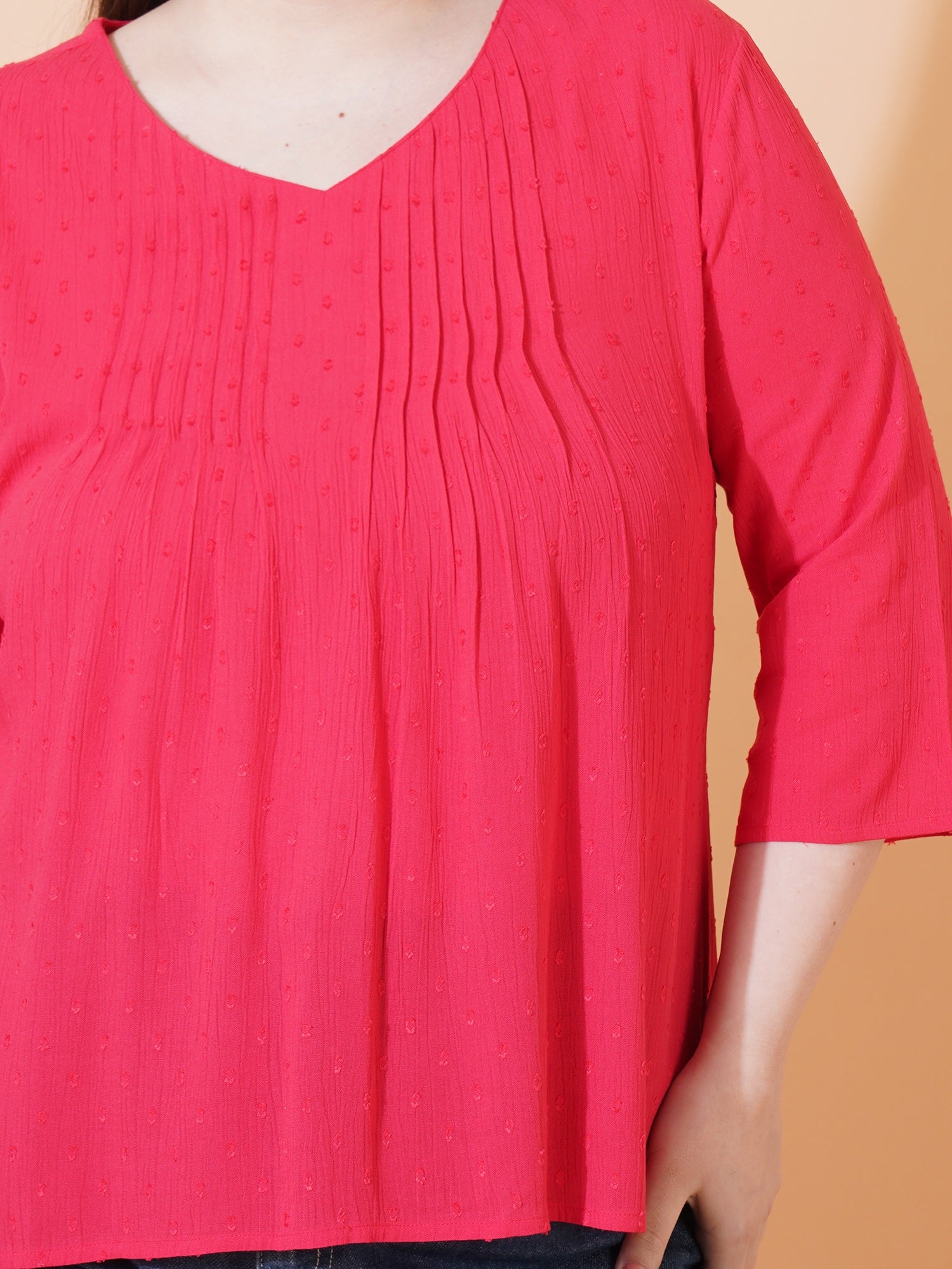 9 Impression Plus Size Red Top - Closed View