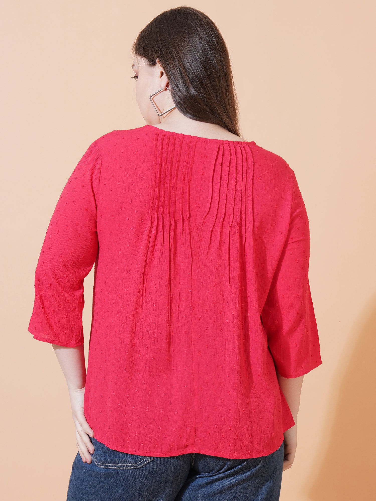 9 Impression Plus Size Red Top - Black View