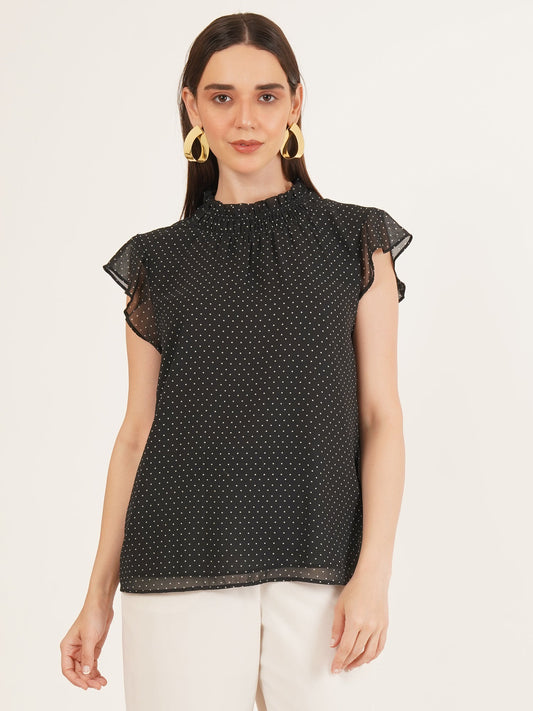 women polka dot tops