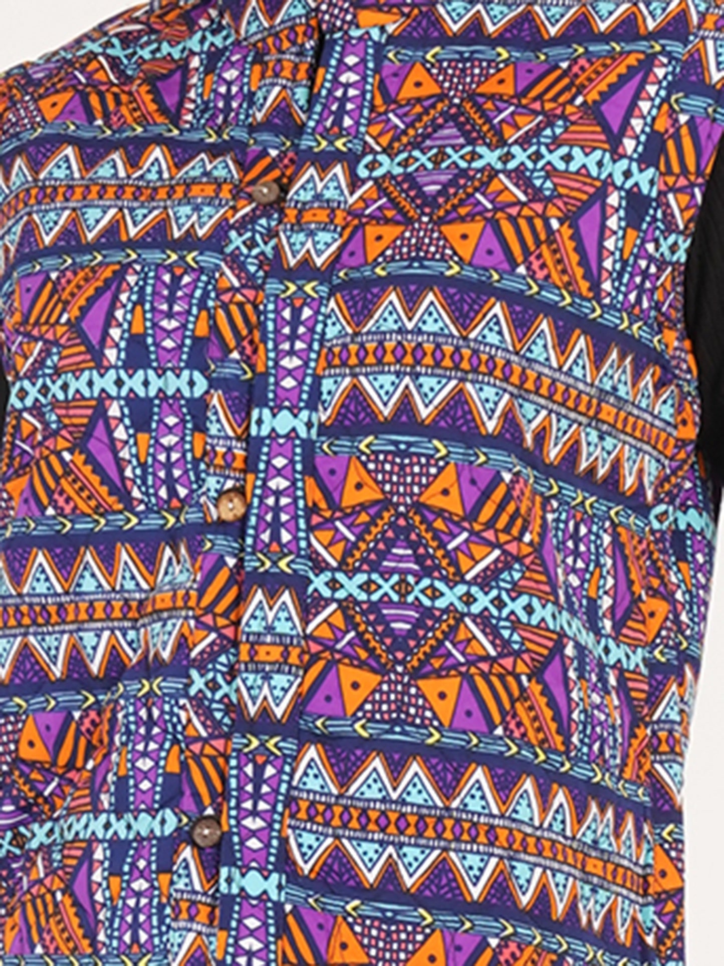 Women Floral Printed Quilted Sleeveless Reversible Jacket