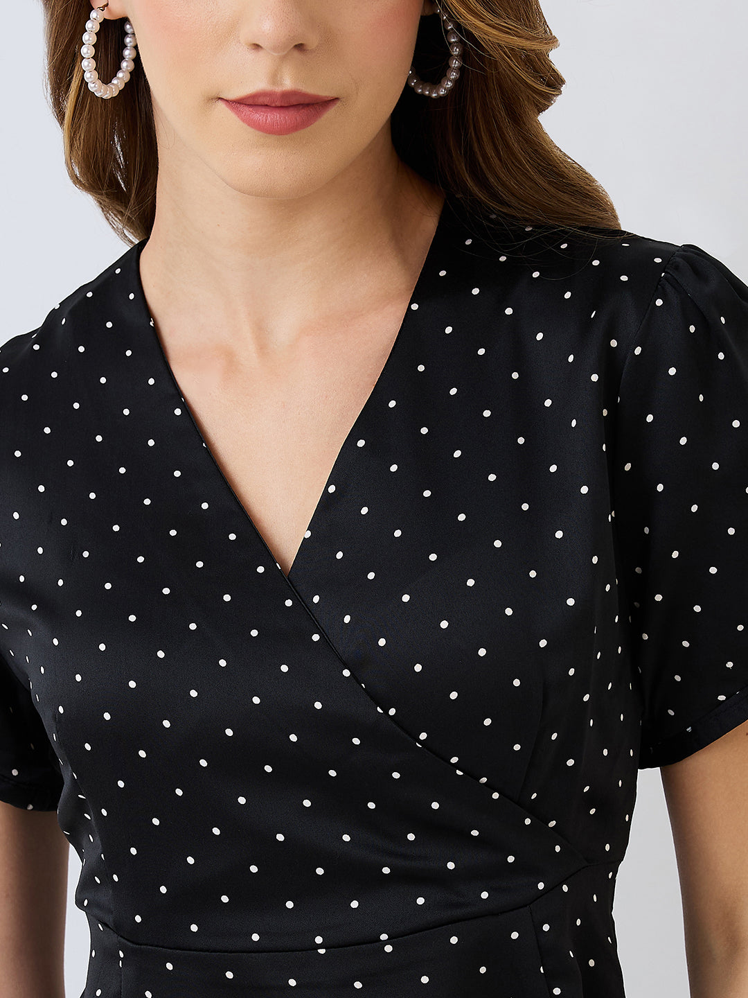 Elegant A-Line Polka Dot Dress – 9 Impression Fashion