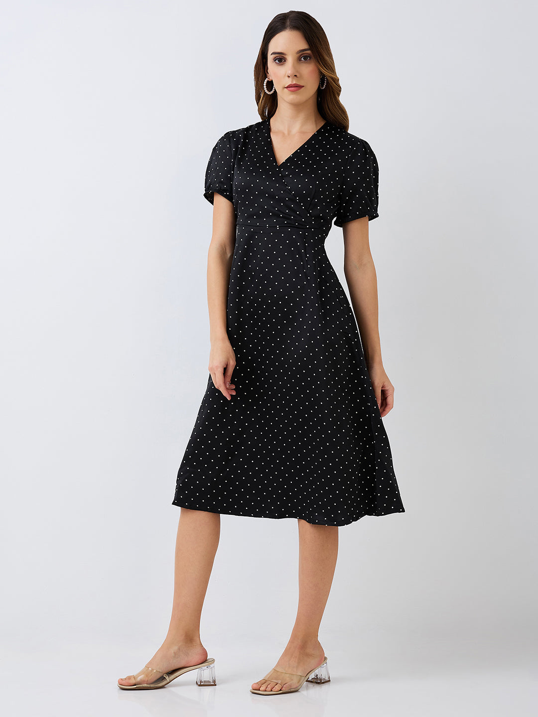 Chic & Timeless Zara-Style Polka Dot Dress for Women
