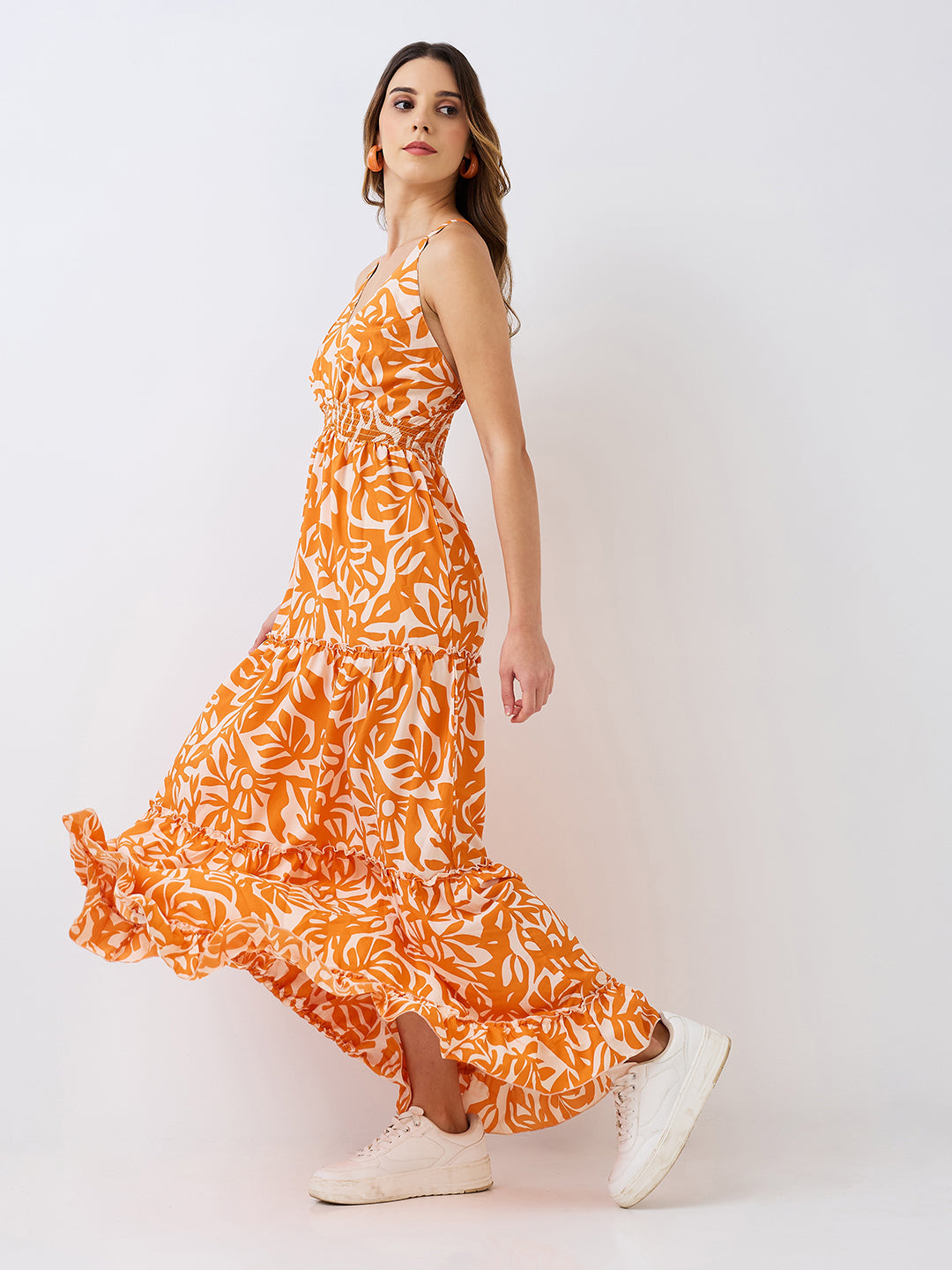 Elegant Zara-Inspired Coral Maxi Dress - 9 Impression