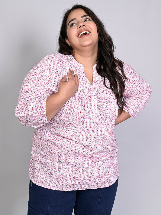 Pink Plus Size Tops - Front View