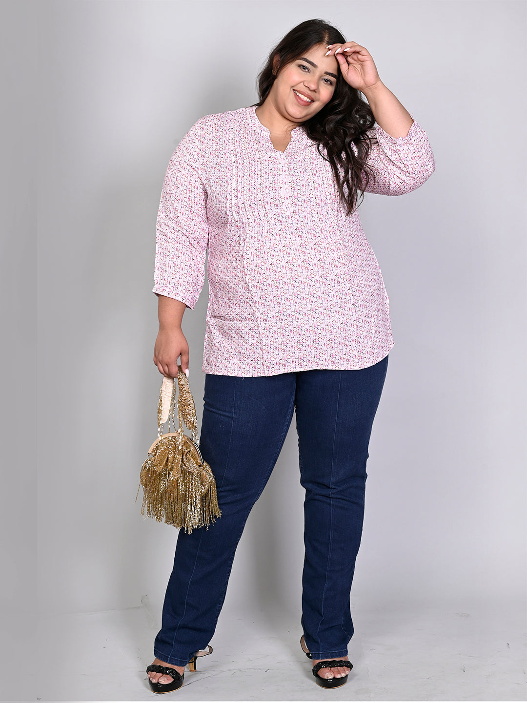 Pink Plus Size Tops - Detail View