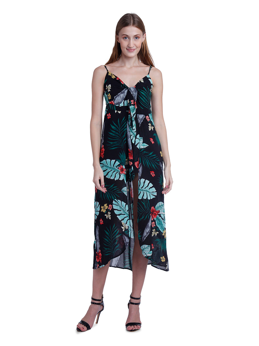 9 Impression Womans Leaf Print Jumpsuit