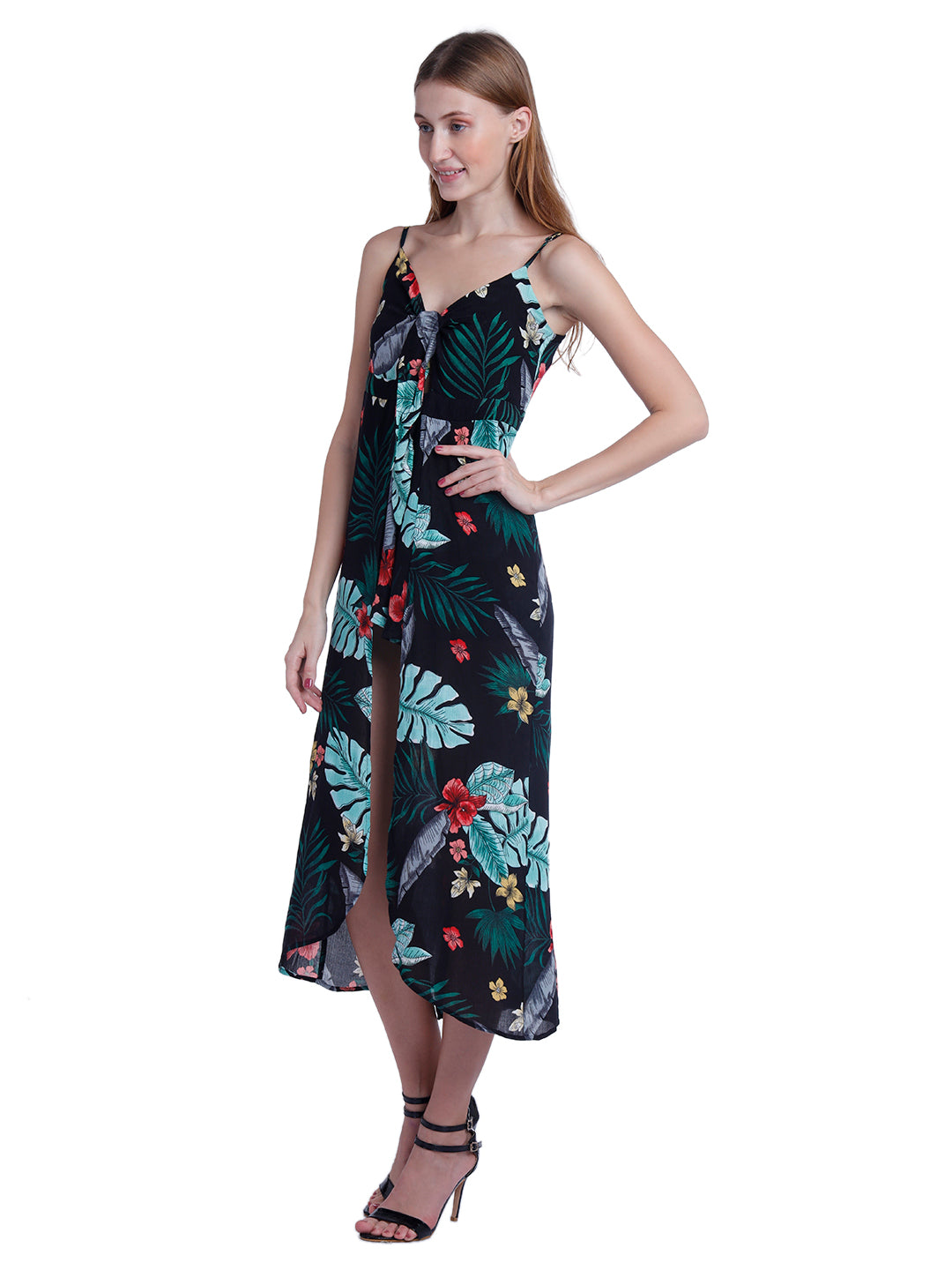 9 Impression Womans Leaf Print Jumpsuit