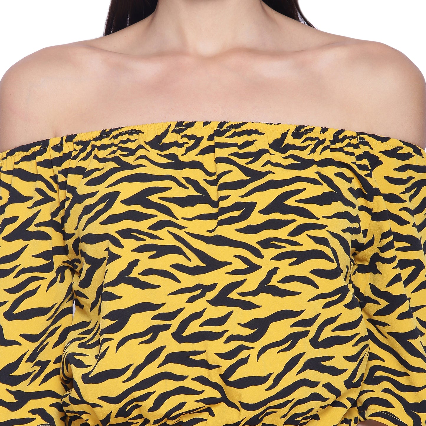 Woman Yellow Animal Print Jumpsuit