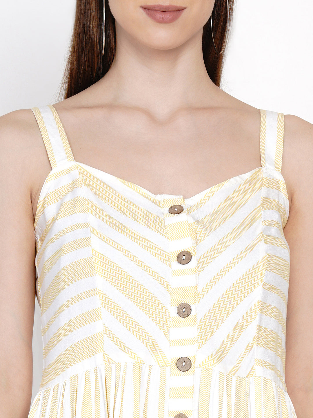 9 Impression Woman Yellow Stripe Dress