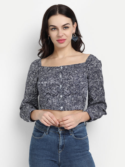 9 Impression Woman Grey Crop Top