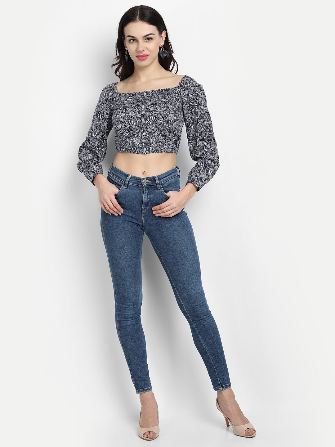 9 Impression Woman Grey Crop Top