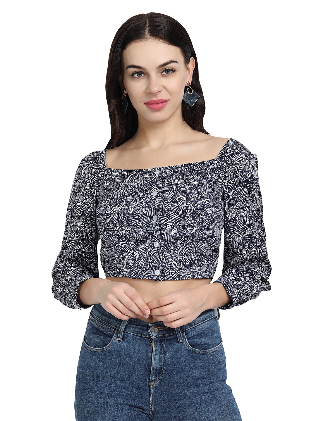 9 Impression Woman Grey Crop Top