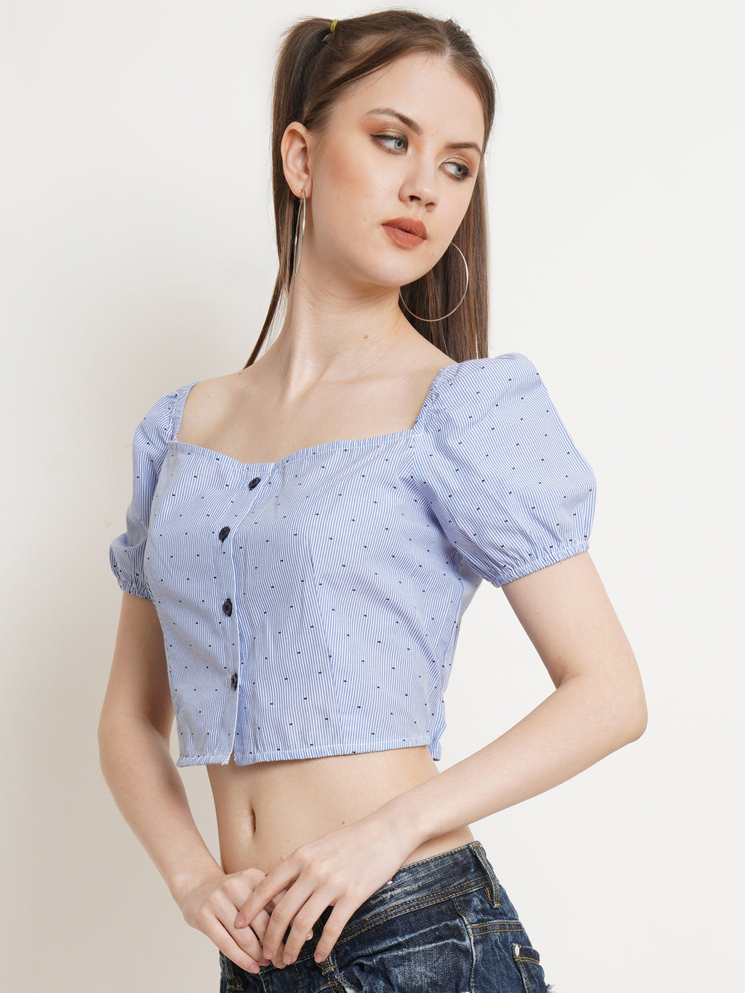 9 Impression Woman Blue Crop Top