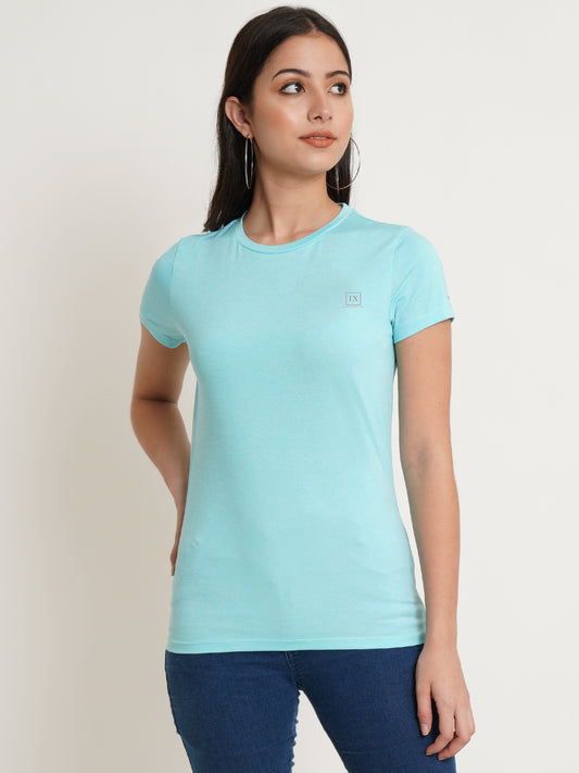 9 Impression Women Blue T-shirt Top