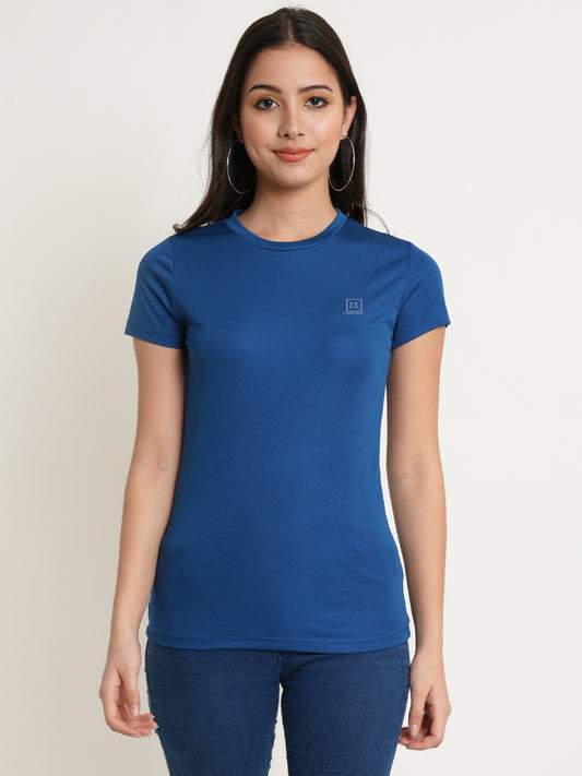 9 Impression Women Navy Blue T-shirt Top