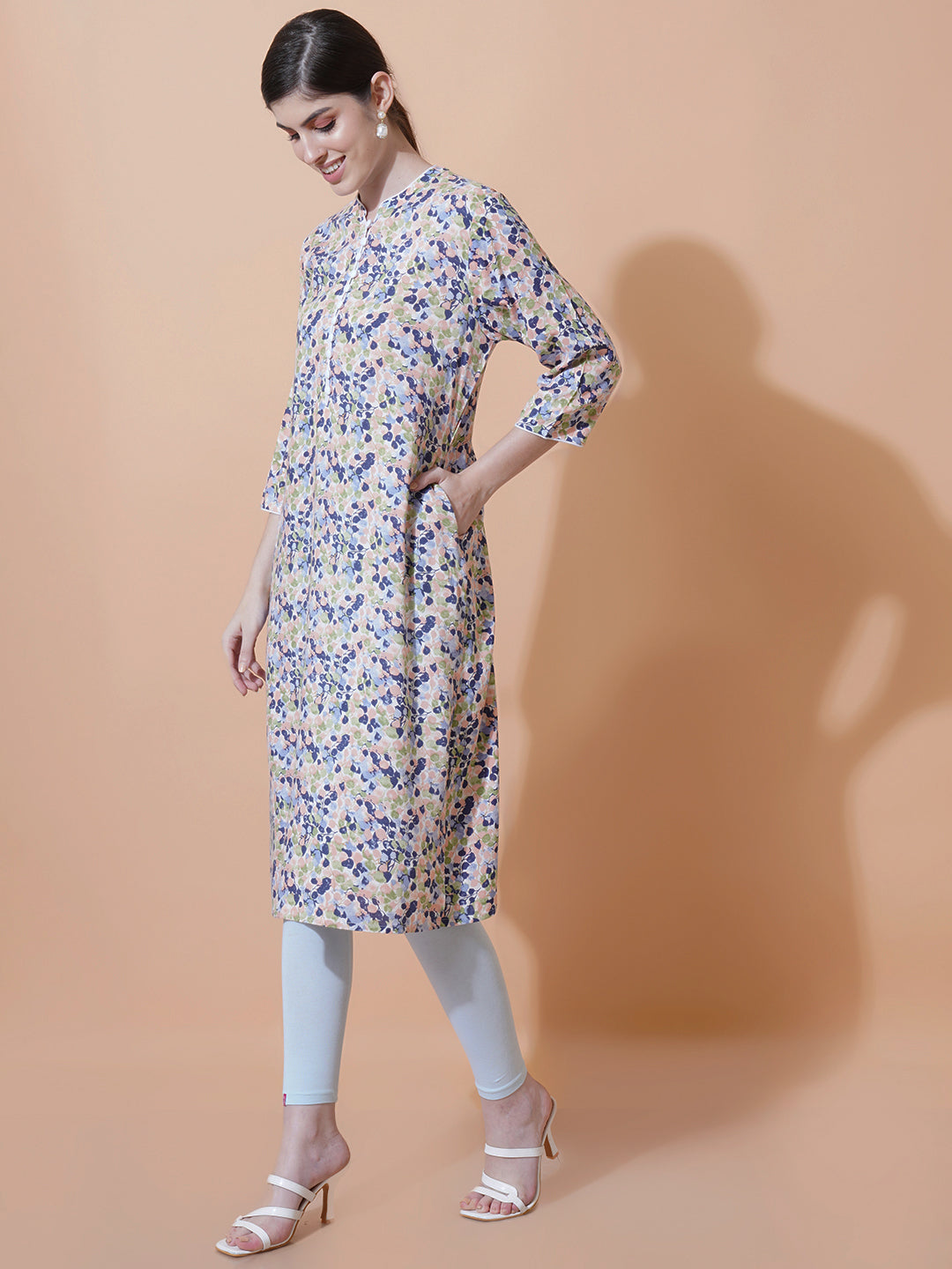 Women Multicolor Pintuck Kurti