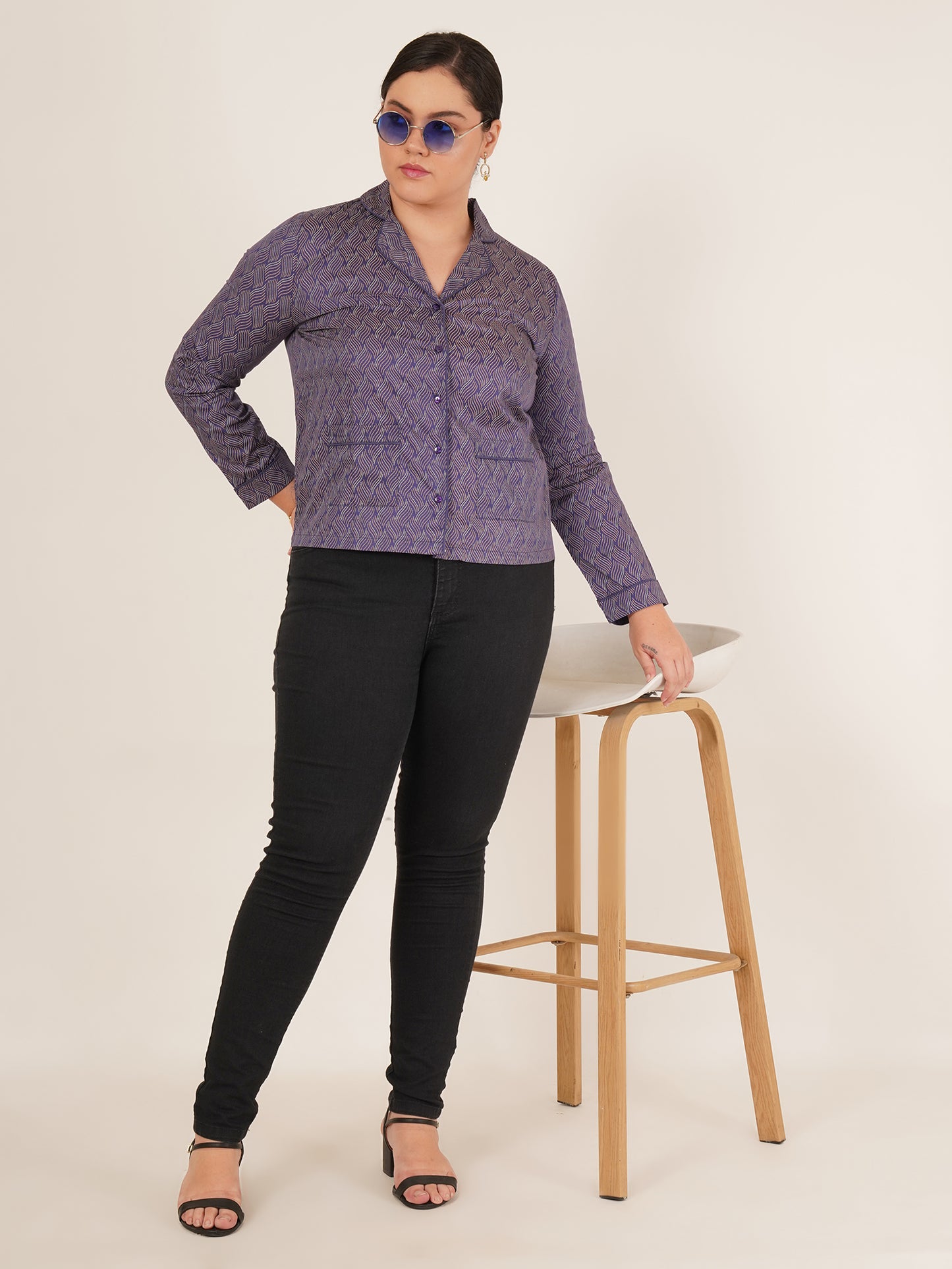 Women Double Pocket Elegant Tailored Blazer