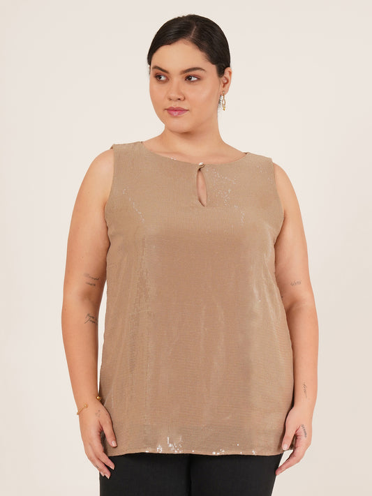 Women Gleam Charm Embellished Sleeveless Top