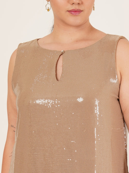 Women Gleam Charm Embellished Sleeveless Top