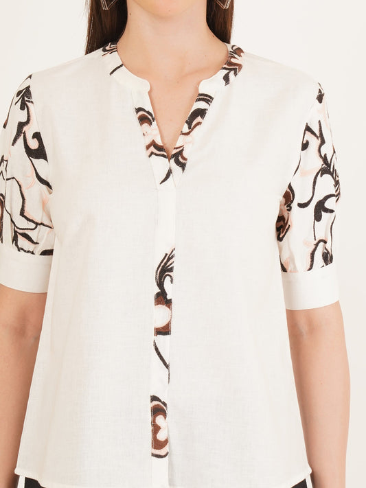 white embroidery tops