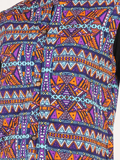 Women Floral Printed Quilted Sleeveless Reversible Jacket