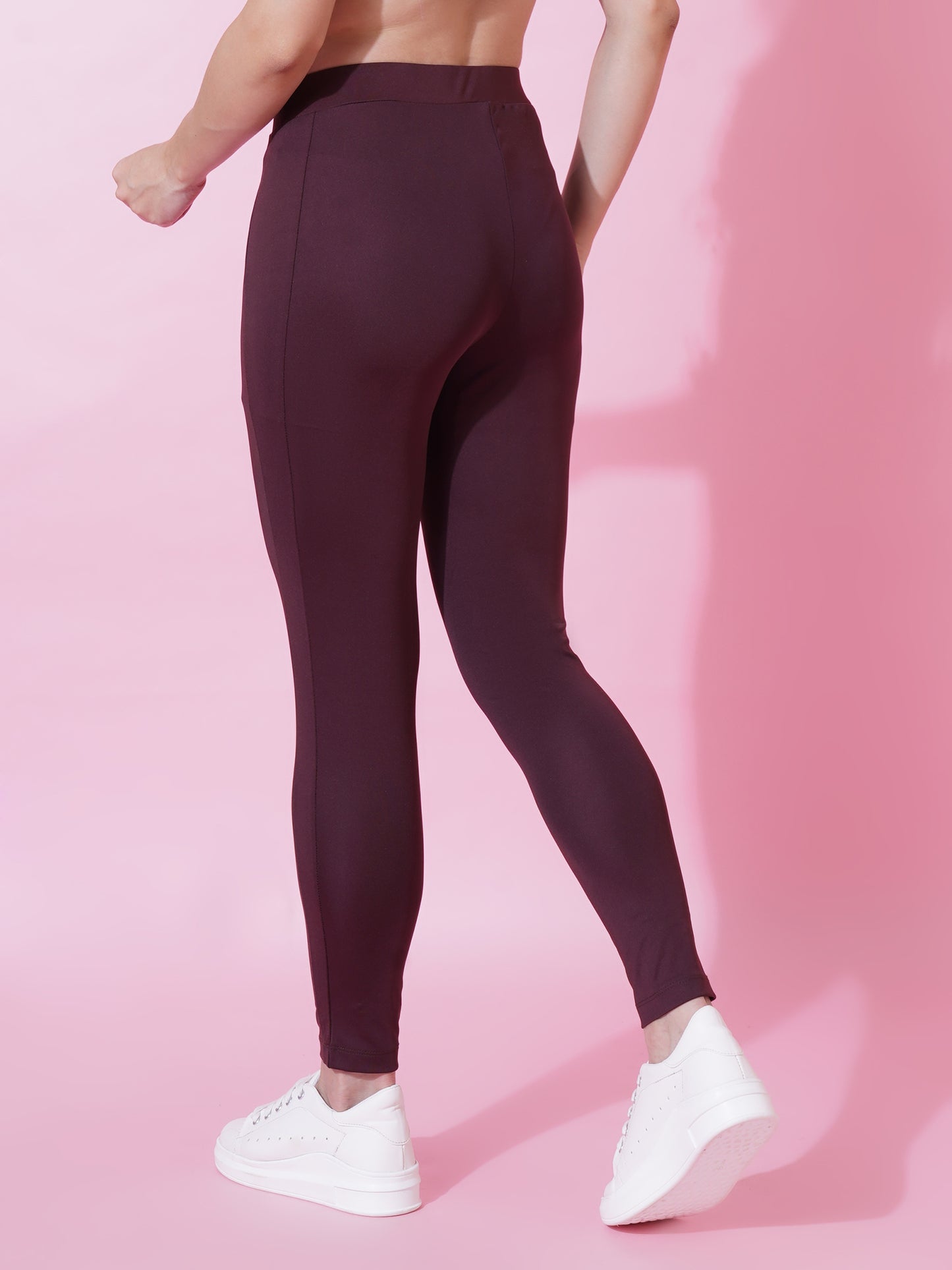 Women Brown Solid Slim Fit Track Pants