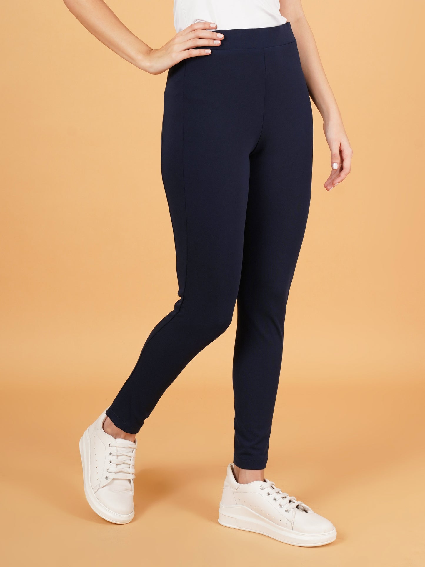 Women Dark Navy Solid Track Pants