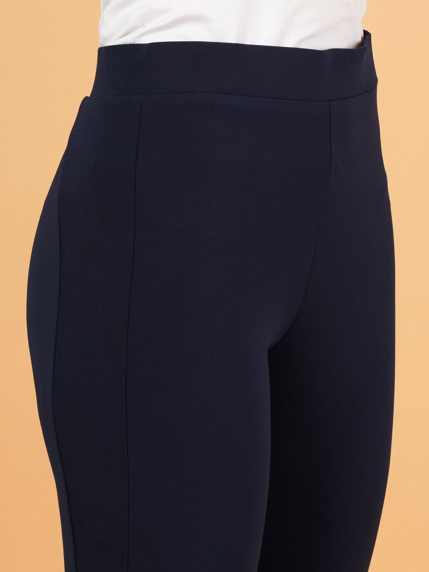 Women Dark Navy Solid Track Pants