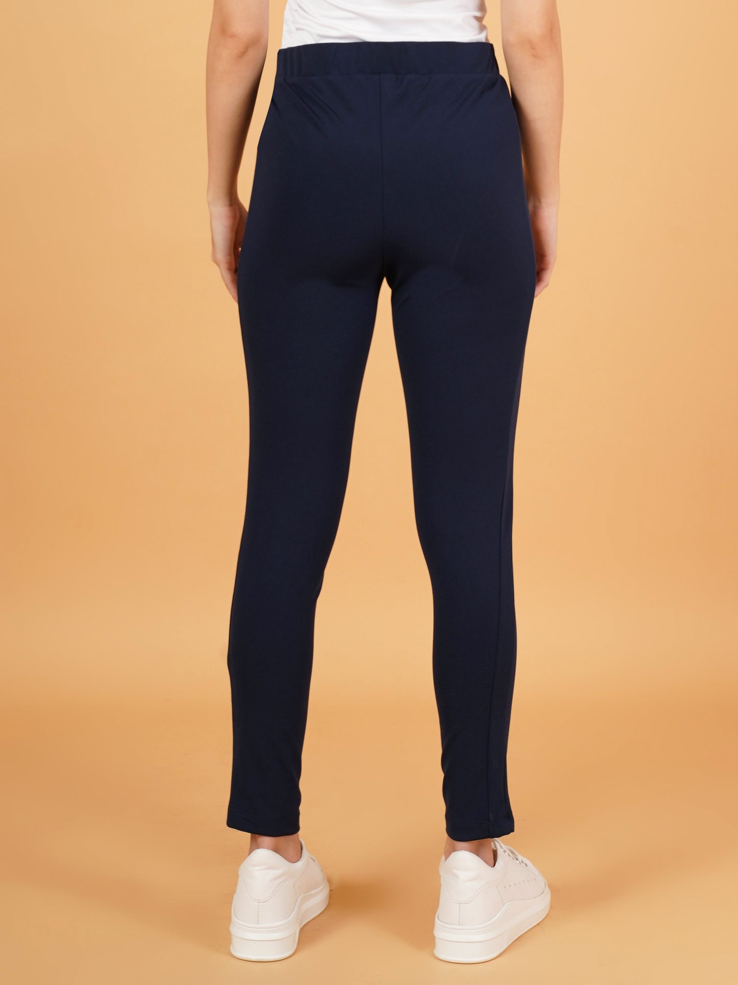 Women Dark Navy Solid Track Pants