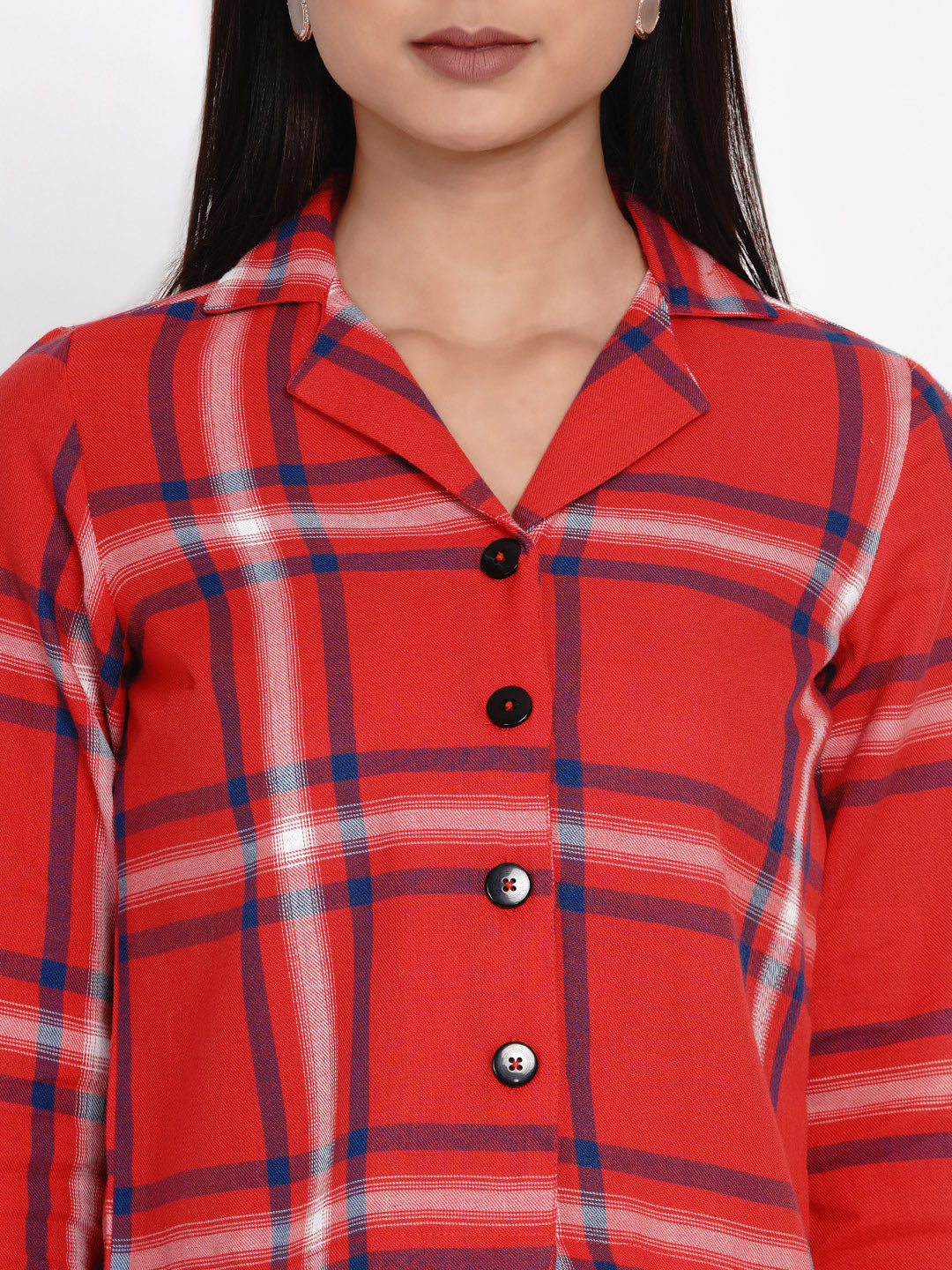 9 Impression Womans Red Checked Top