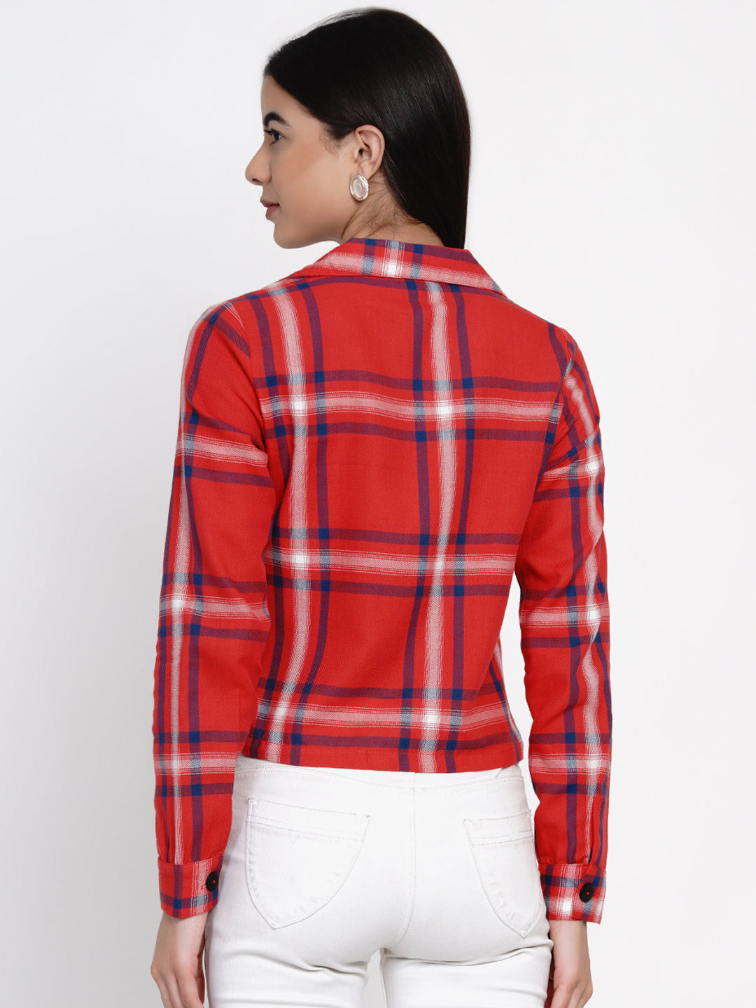 9 Impression Womans Red Checked Top