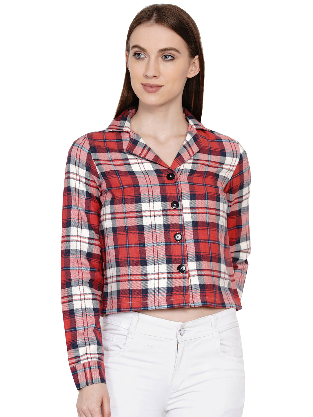 9 Impression Woman Red Checked Shirt