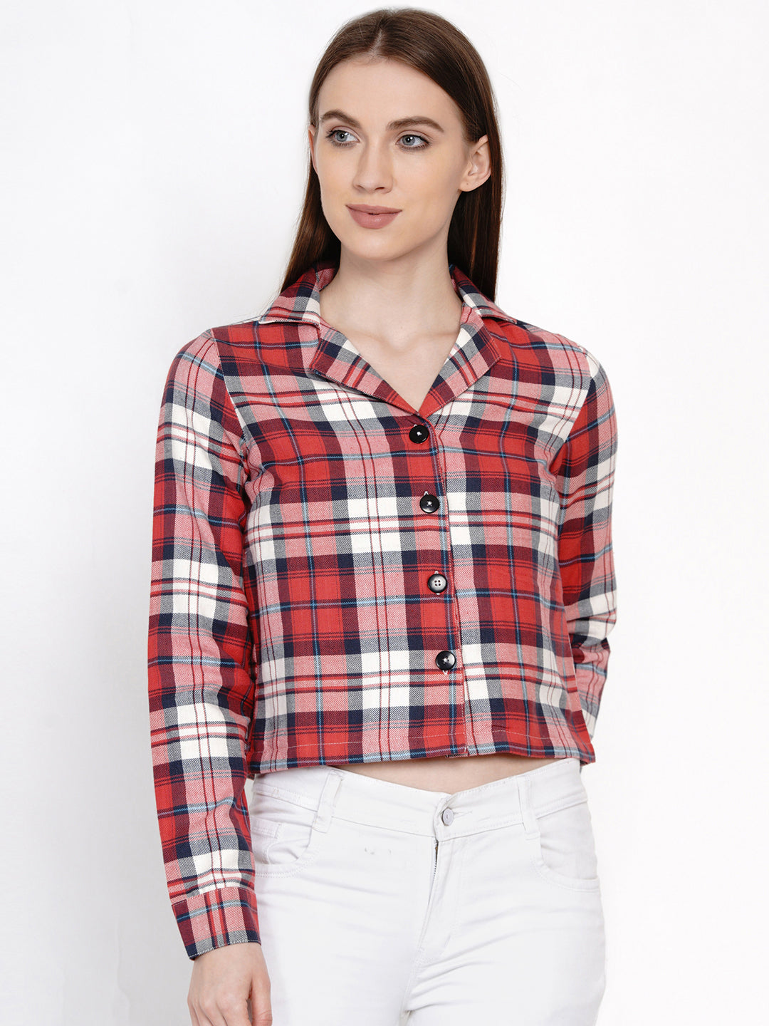 9 Impression Woman Red Checked Shirt