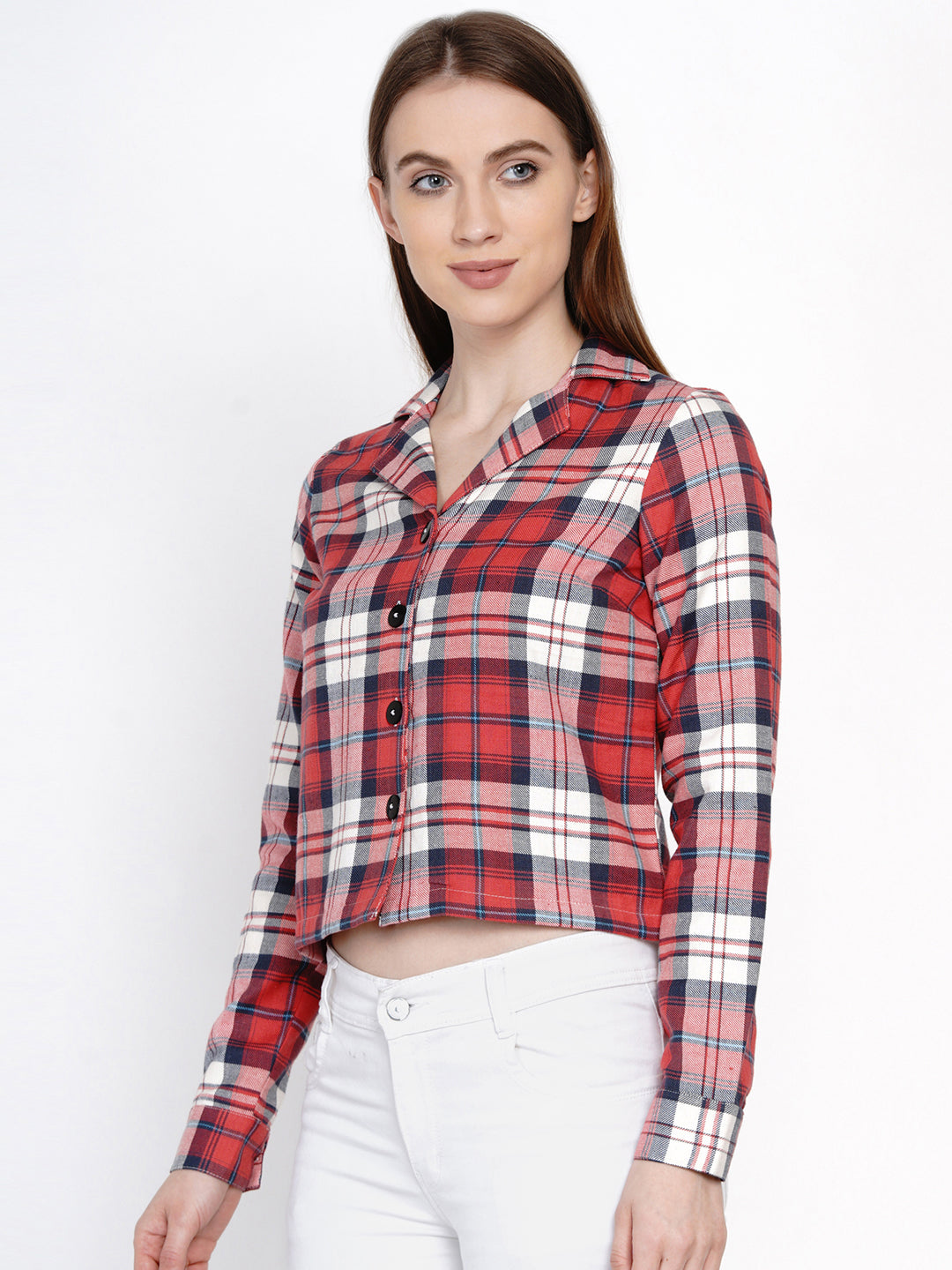 9 Impression Woman Red Checked Shirt