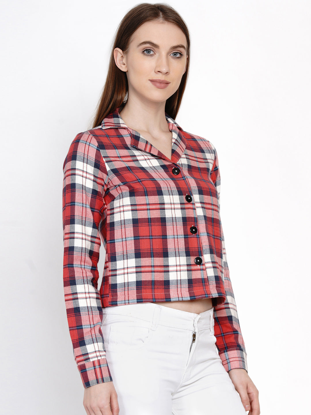 9 Impression Woman Red Checked Shirt