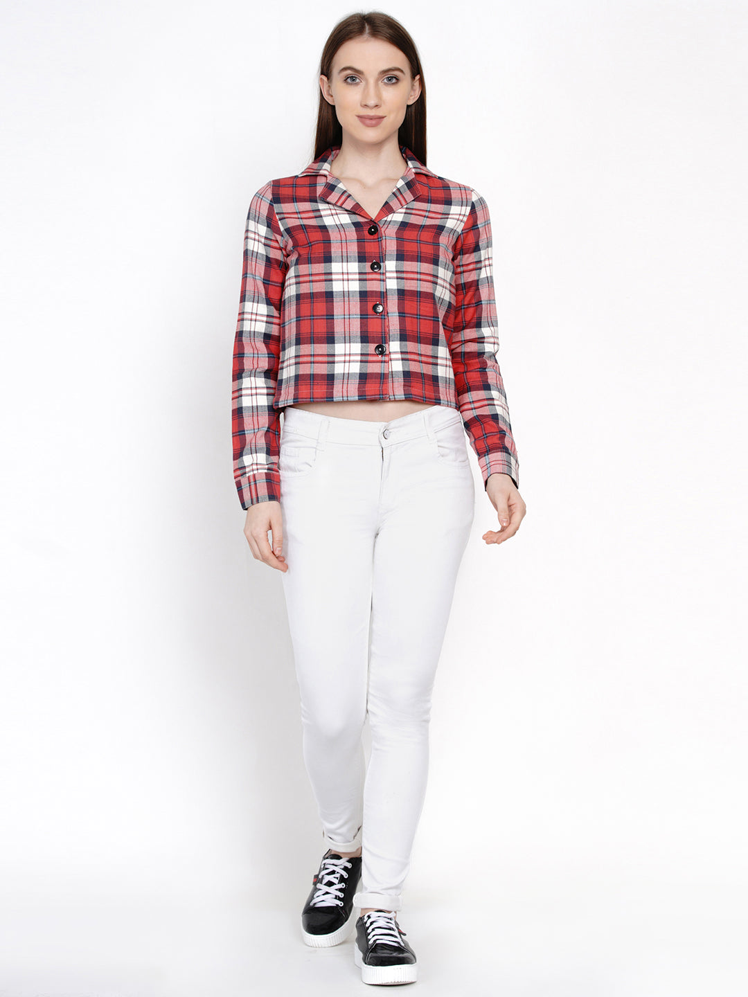 9 Impression Woman Red Checked Shirt