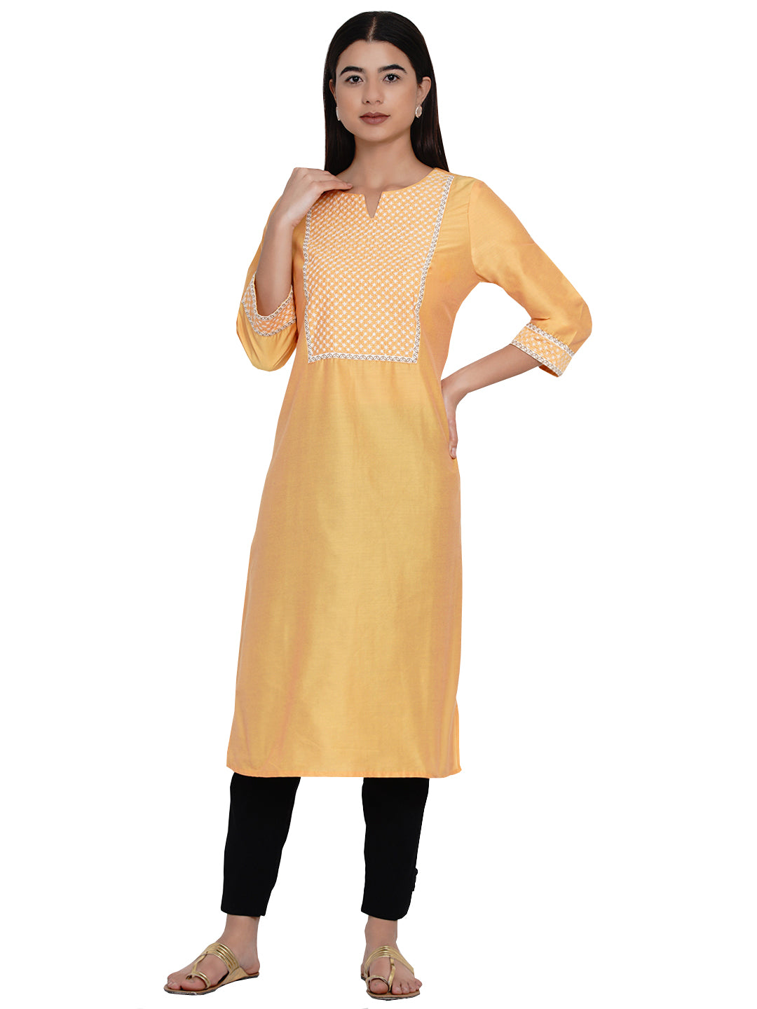 9 Impression Womans Golden Kurta