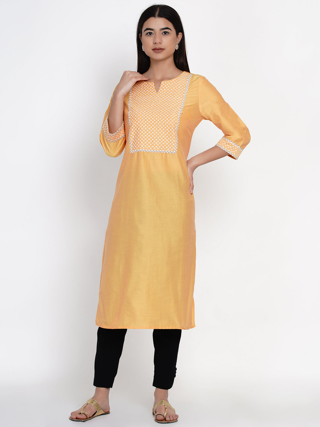 9 Impression Womans Golden Kurta