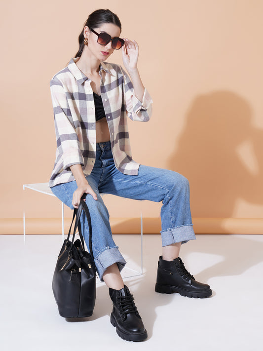 Women Yarn Dyed Check Shirt.