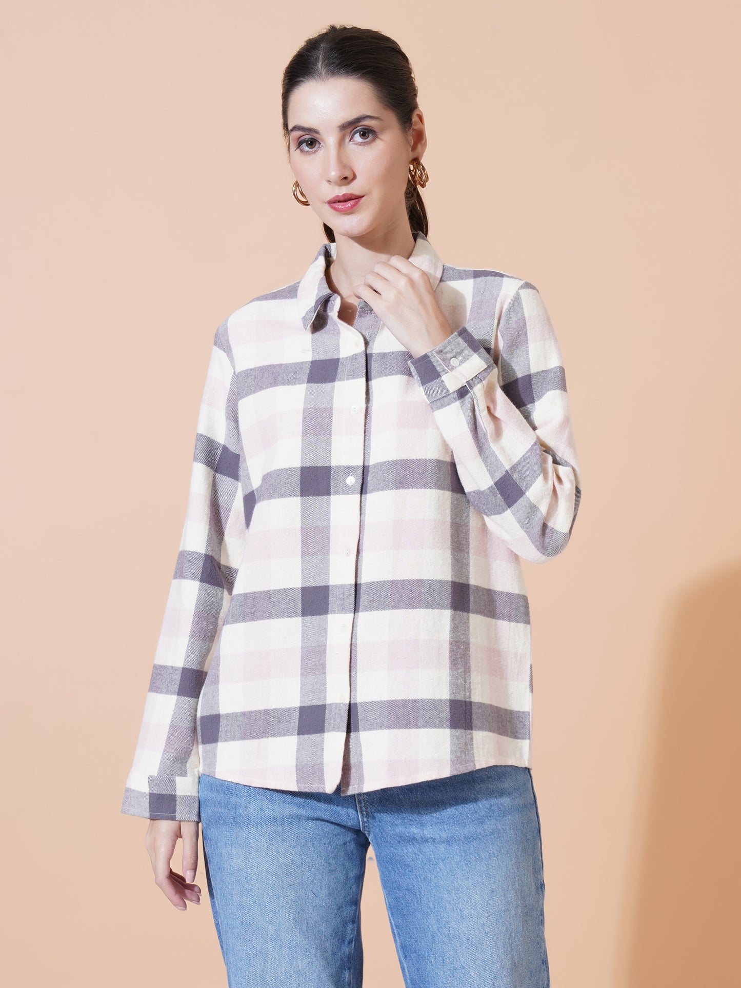 Women Yarn Dyed Check Shirt.