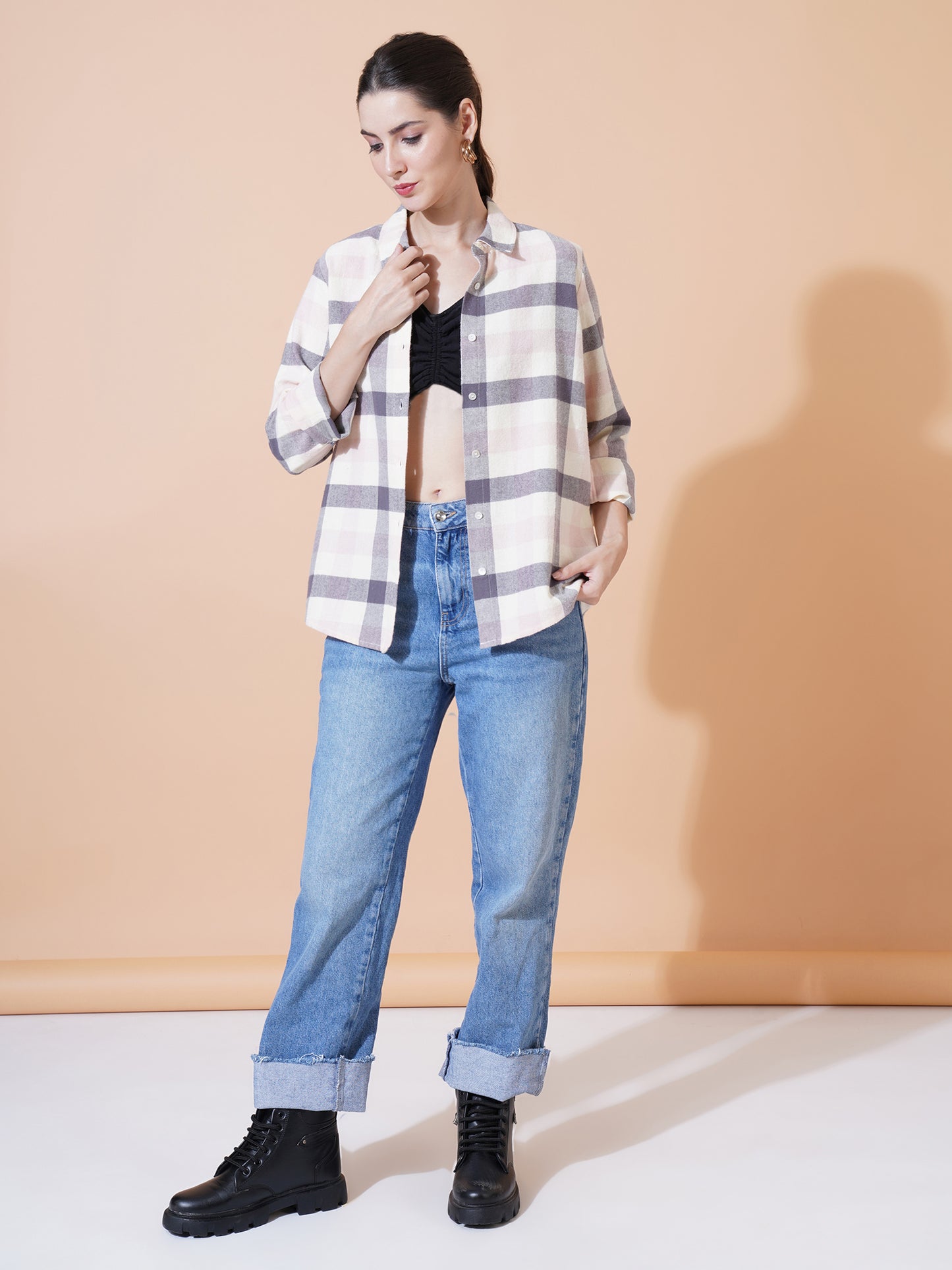 Women Yarn Dyed Check Shirt.