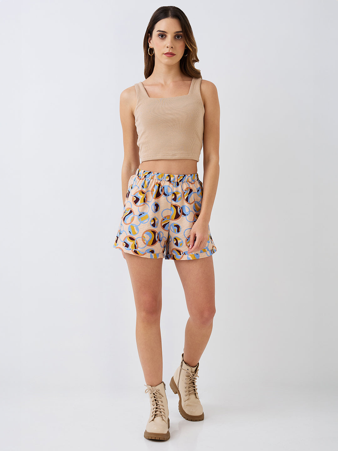 Women Blue & Black Printed Shorts