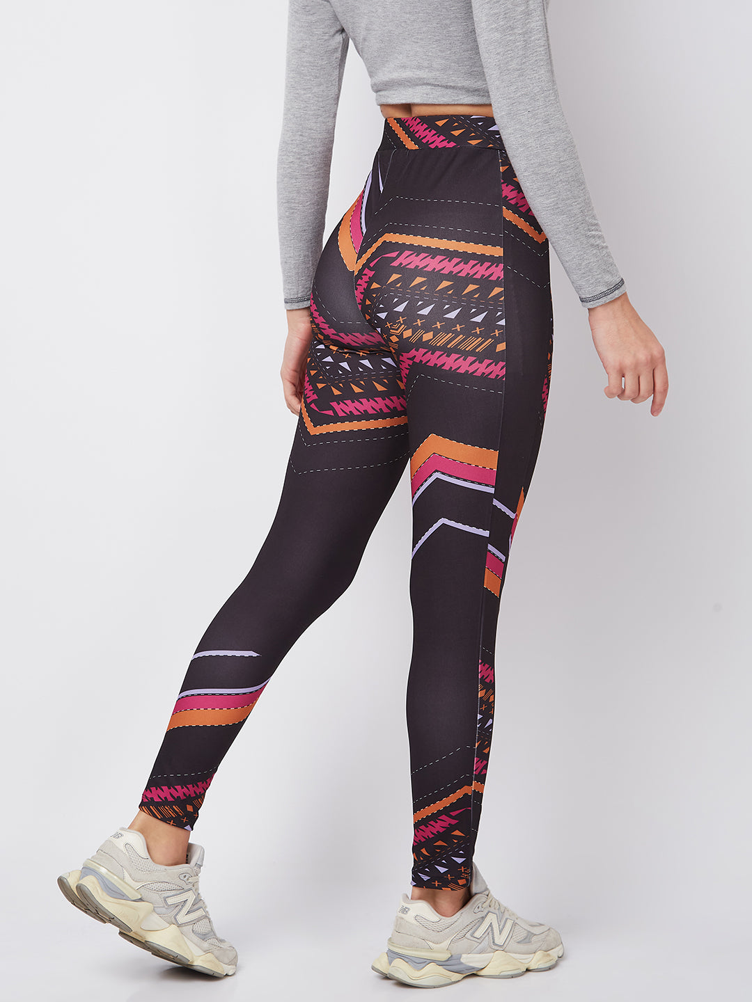 Women Black & Pink Printed Track Pants