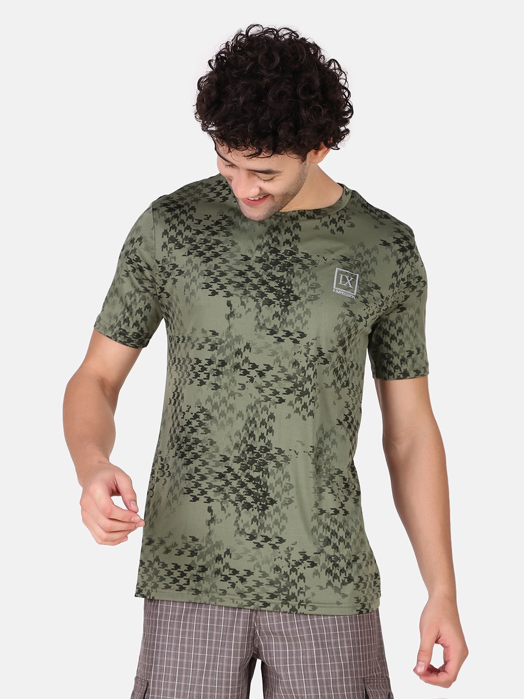 Men Green & Black Printed Sports T-Shirt